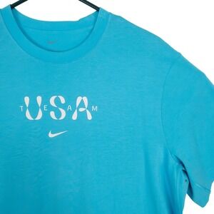 Nike Dri Fit Mens XL Team USA Olympic Eagle Graphic T Shirt Blue Official